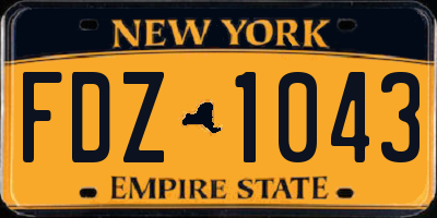 NY license plate FDZ1043