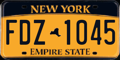 NY license plate FDZ1045