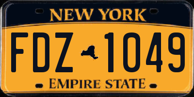NY license plate FDZ1049