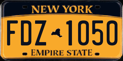 NY license plate FDZ1050