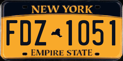 NY license plate FDZ1051