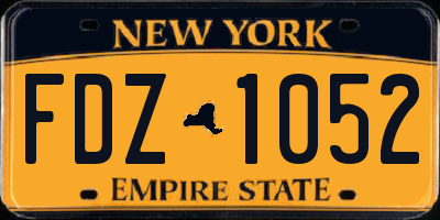 NY license plate FDZ1052