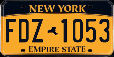 NY license plate FDZ1053