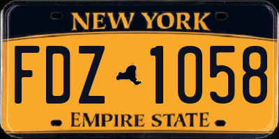 NY license plate FDZ1058