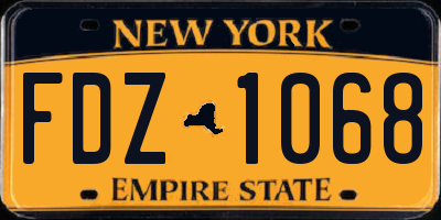 NY license plate FDZ1068