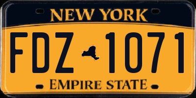 NY license plate FDZ1071