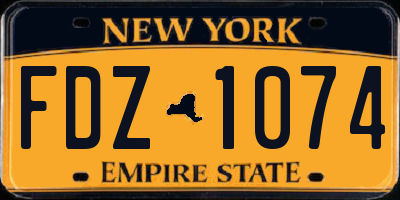 NY license plate FDZ1074