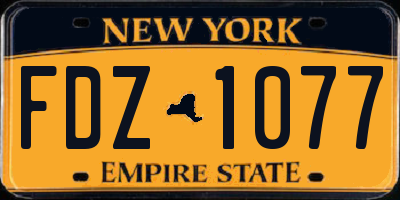NY license plate FDZ1077