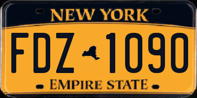 NY license plate FDZ1090