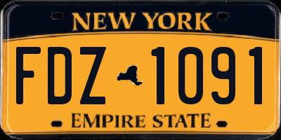 NY license plate FDZ1091