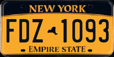 NY license plate FDZ1093
