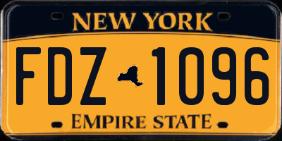 NY license plate FDZ1096