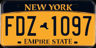 NY license plate FDZ1097