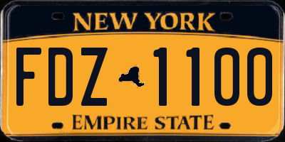 NY license plate FDZ1100