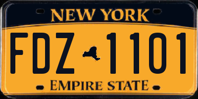 NY license plate FDZ1101