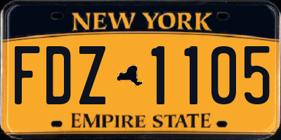 NY license plate FDZ1105