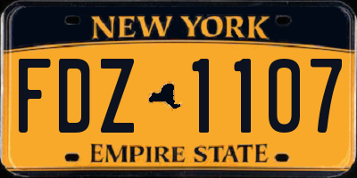 NY license plate FDZ1107