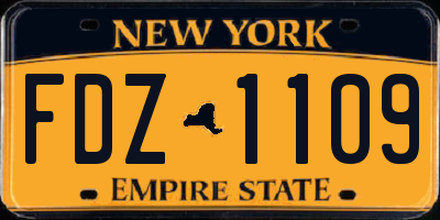 NY license plate FDZ1109