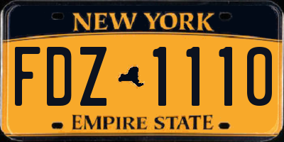 NY license plate FDZ1110