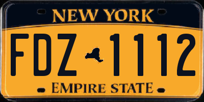 NY license plate FDZ1112