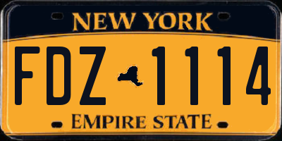NY license plate FDZ1114