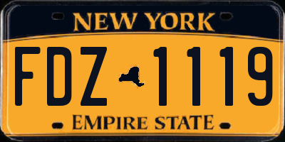 NY license plate FDZ1119