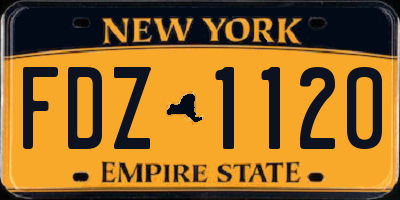 NY license plate FDZ1120