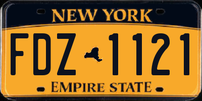 NY license plate FDZ1121