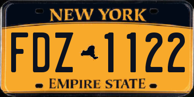 NY license plate FDZ1122