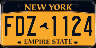 NY license plate FDZ1124