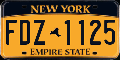 NY license plate FDZ1125