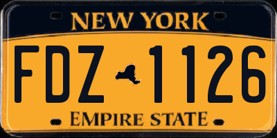 NY license plate FDZ1126