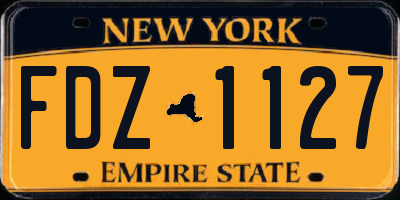 NY license plate FDZ1127