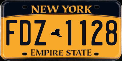 NY license plate FDZ1128