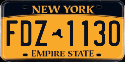 NY license plate FDZ1130