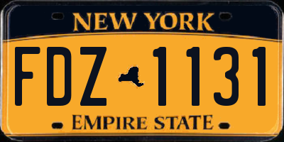 NY license plate FDZ1131