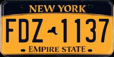 NY license plate FDZ1137