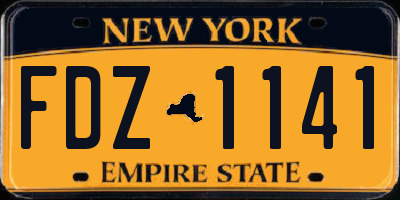 NY license plate FDZ1141
