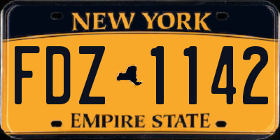 NY license plate FDZ1142