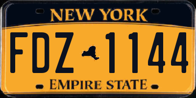 NY license plate FDZ1144