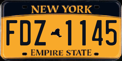 NY license plate FDZ1145