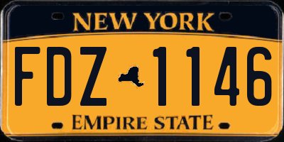 NY license plate FDZ1146