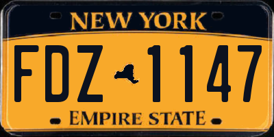 NY license plate FDZ1147