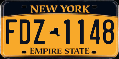 NY license plate FDZ1148