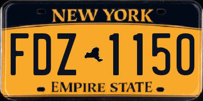 NY license plate FDZ1150