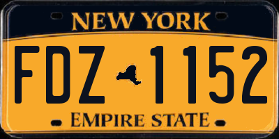 NY license plate FDZ1152