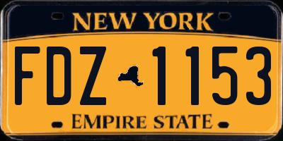 NY license plate FDZ1153