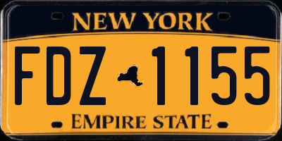 NY license plate FDZ1155