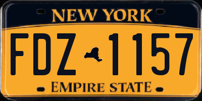 NY license plate FDZ1157