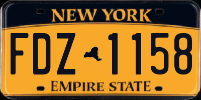 NY license plate FDZ1158